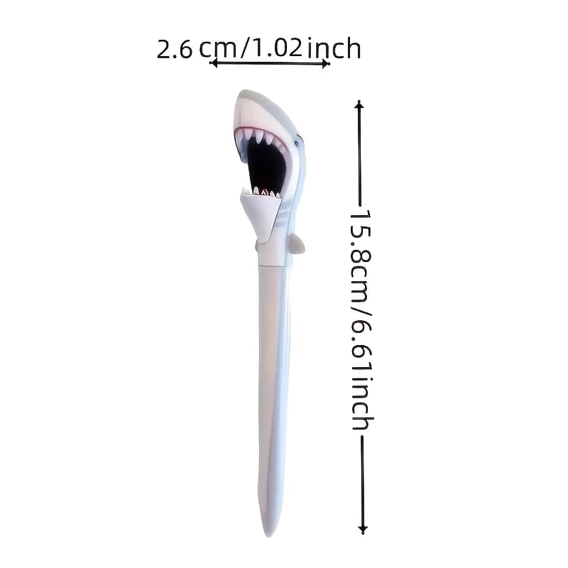 1 penna a sfera a forma di grande squalo bianco, regalo per bambini e studenti, penna a forma di squalo con bocca grande, articoli di cancelleria a tema cartoni animati, articoli di cancelleria per ufficio
