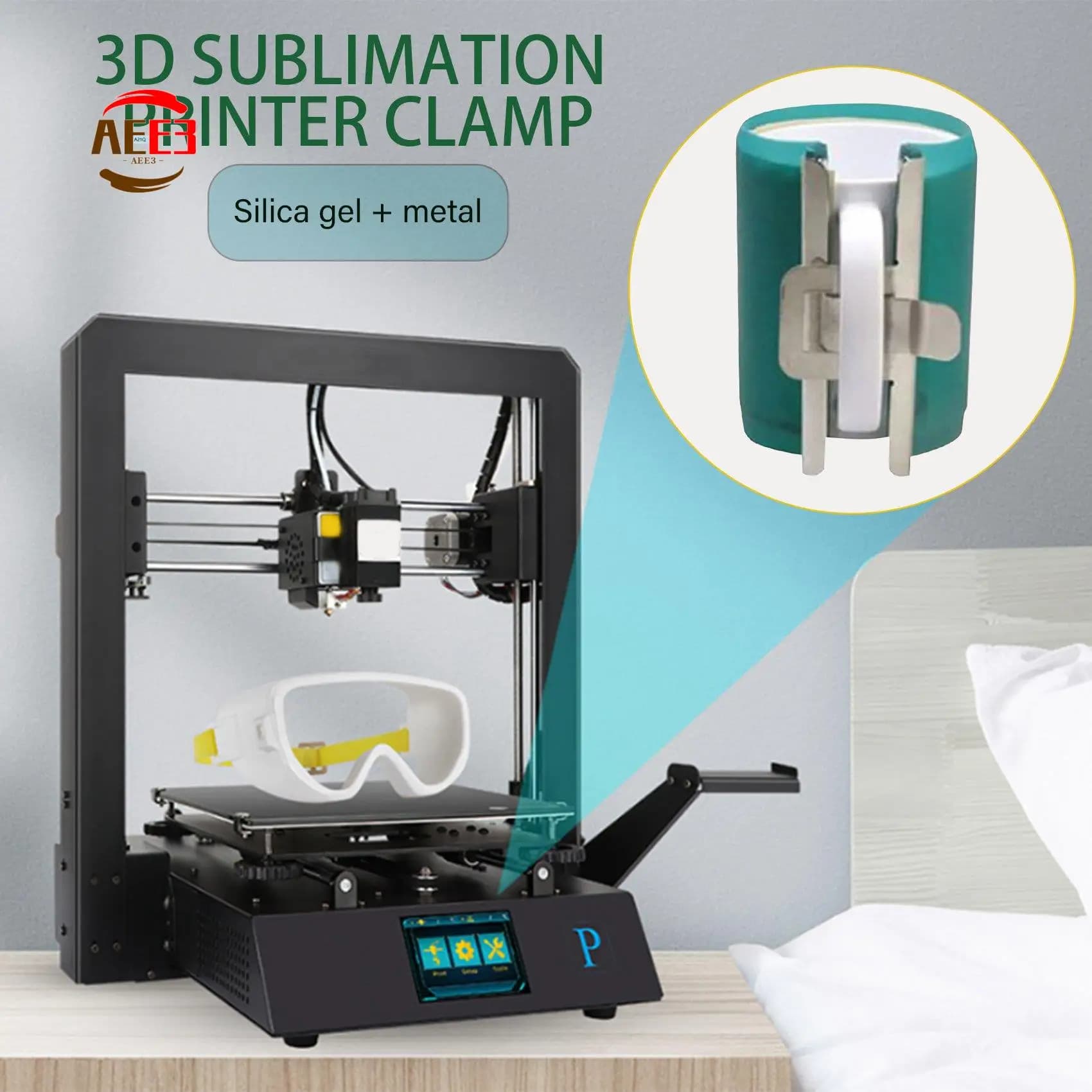 AEE3-3 Pz Stampante a sublimazione 3D Tazza in silicone Avvolge Morsetti Tazza da 11 OZ Stampo in silicone Tazza per stampa di tazze a sublimazione 3D