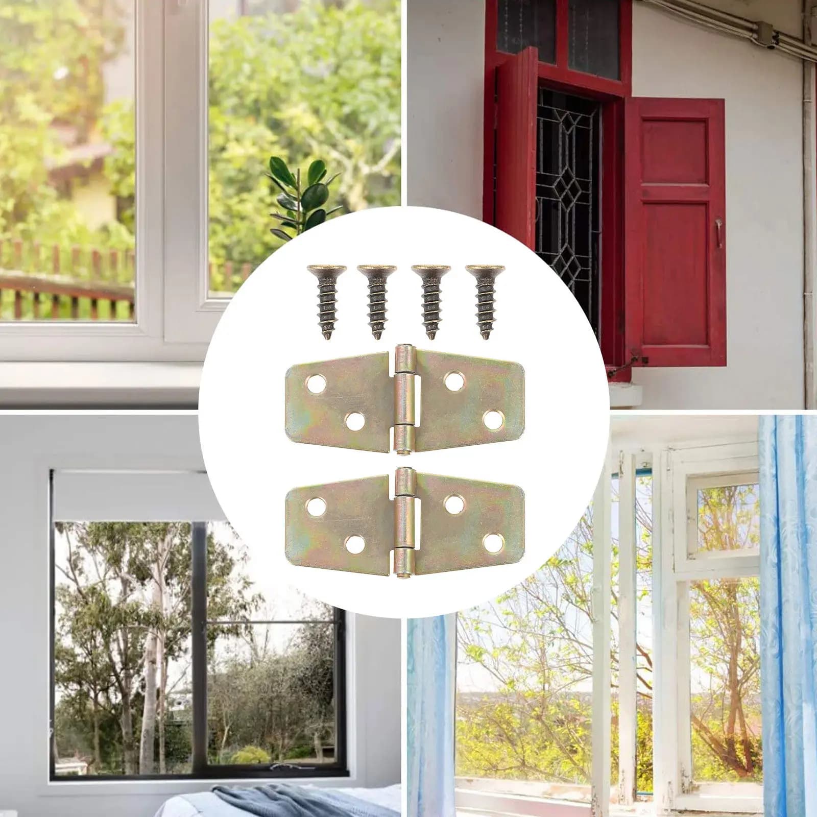 10Sets Strong Iron Hinges Wooden Box Hinge Easy Installation for Gift Wine Crafts Drawing Board Packaging Box Wood Case Hinge