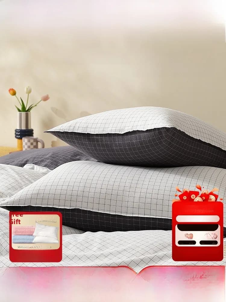 Federe in Cotone Lavato 100% Mercury Home Textiles, Copricuscini in Puro Cotone, Set Biancheria da Letto per Dormitorio Studentesco