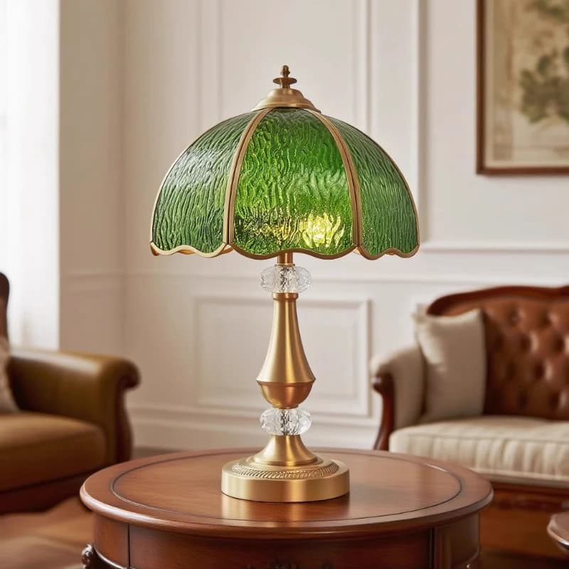 American Retro Table Lamp New European-style Living Room and Study Desk Creative Crystal Bedroom Bedside Lamps