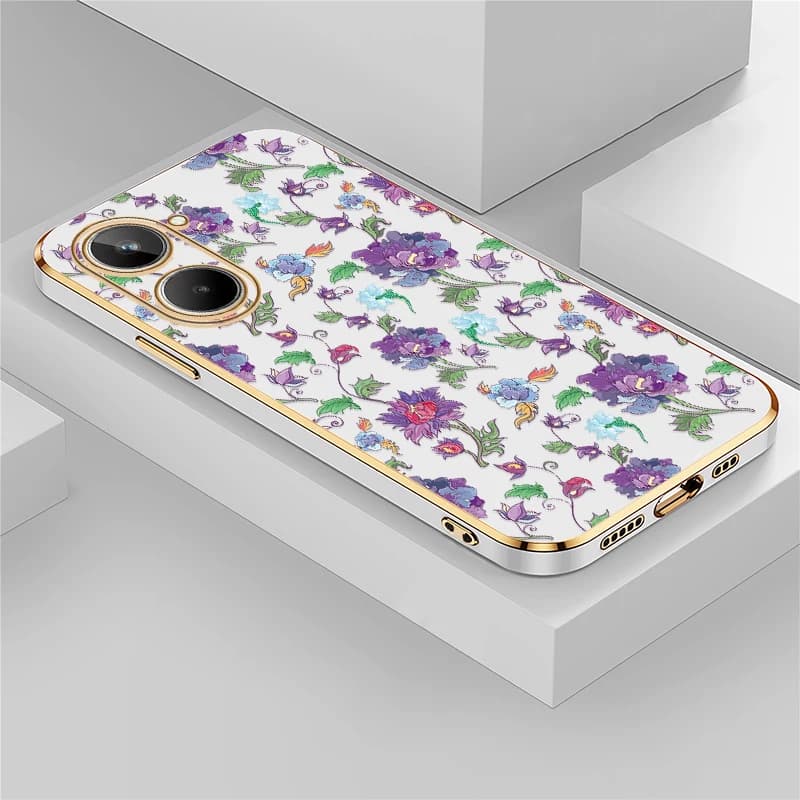 Custodia per telefono di lusso con motivo floreale per OPPO Realme 12 Pro Plus 9 Pro 9i 4G 12 5G 10 11, antiurto in silicone morbido TPU placcato