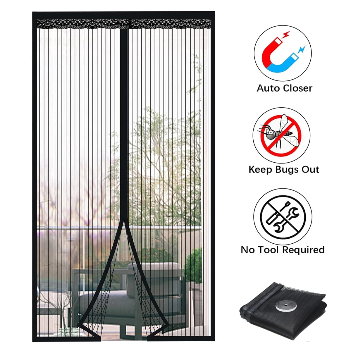 Magnetic Mosquito net for doors and windows, Anti-Insects with Magnetic Clasp