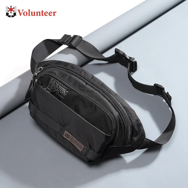 VOLUNTEER Marsupio Marsupi da uomo in tessuto Oxford da viaggio da corsa Borse a tracolla leggere per telefono con cerniera casual 1829-09