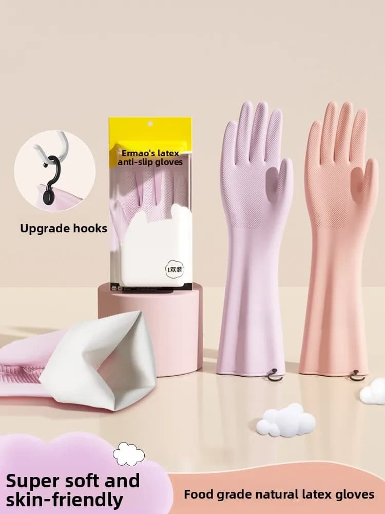 Guanti in lattice spessi per uso alimentare, in nitrile, per la pulizia domestica, per lavare i piatti, impermeabili, resistenti, per la manipolazione degli alimenti, monouso