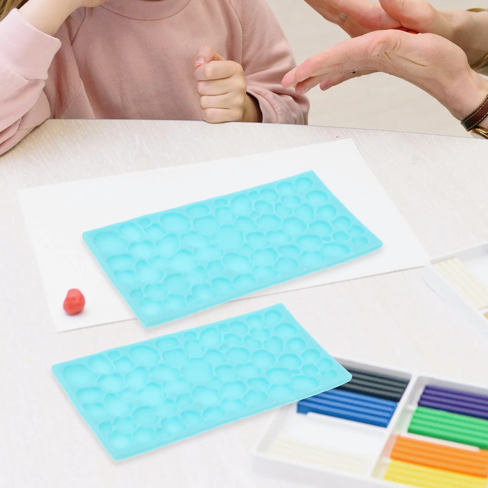 Set di 6 Tappetini per Impressioni in Argilla, Strumenti per Lavorazione dell'Argilla Polimerica, Plastica Leggera per Stampa e Goffratura Fai-da-Te