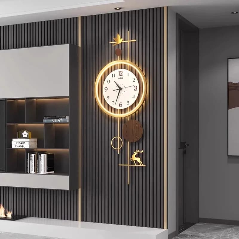 Art Aesthetic Clock Wall Living Room Trendy Designer Light Luxury Creative Clock Wall Nordic Unique Unique Home Decorations
