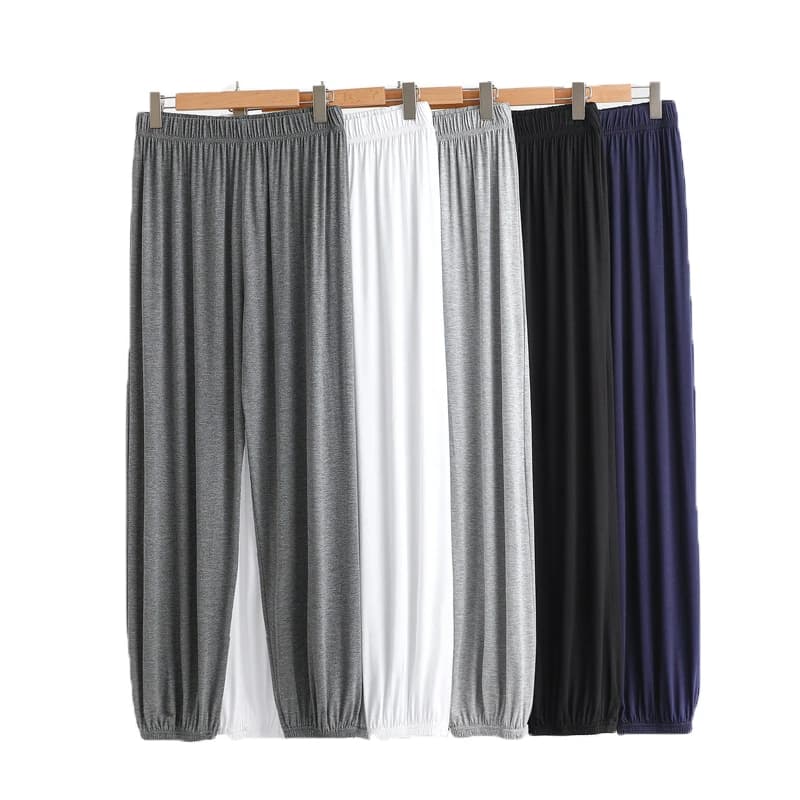 Pantaloni da pigiama da uomo di grandi dimensioni Pantaloni modali anti-zanzara Pantaloni da casa per giovani Fuori i pantaloni larghi per il tempo libero morbidi
