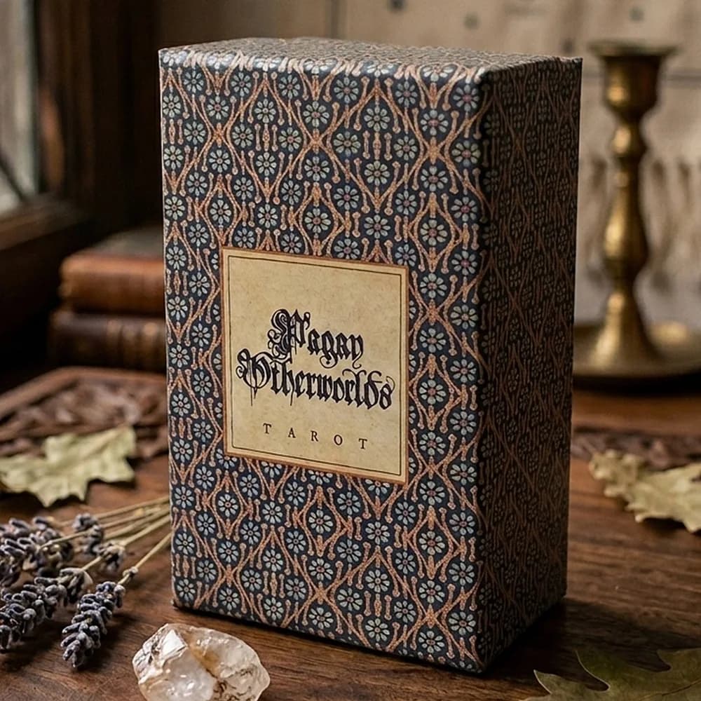 Pagan Otherworlds Tarot Deck in Rigid Box 12*7cm – 84 Pcs Unique Artistic Design - Double-embossed Cardstock