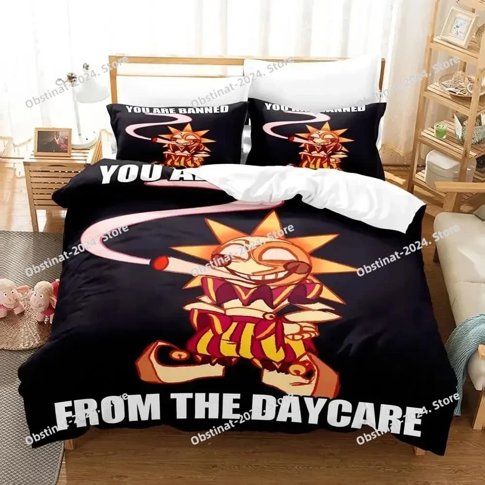 Sundrop FNAF Set biancheria da letto Singolo Twin Full Queen King Size Set letto per ragazzi adulti Set copripiumino per camera da letto Set lenzuola da gioco con stampa 3D