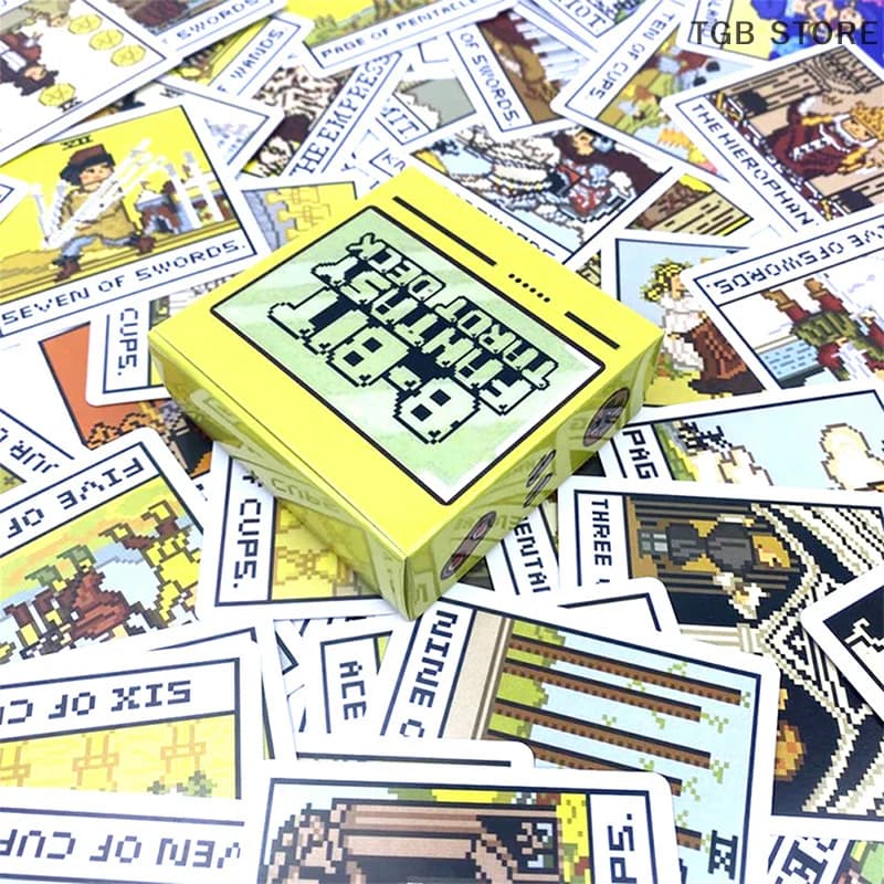 1 scatola da 8 bit fantasy tarocchi mazzo di carte profezia divinazione gioco da tavolo - set per principianti di predizione del futuro per feste in famiglia