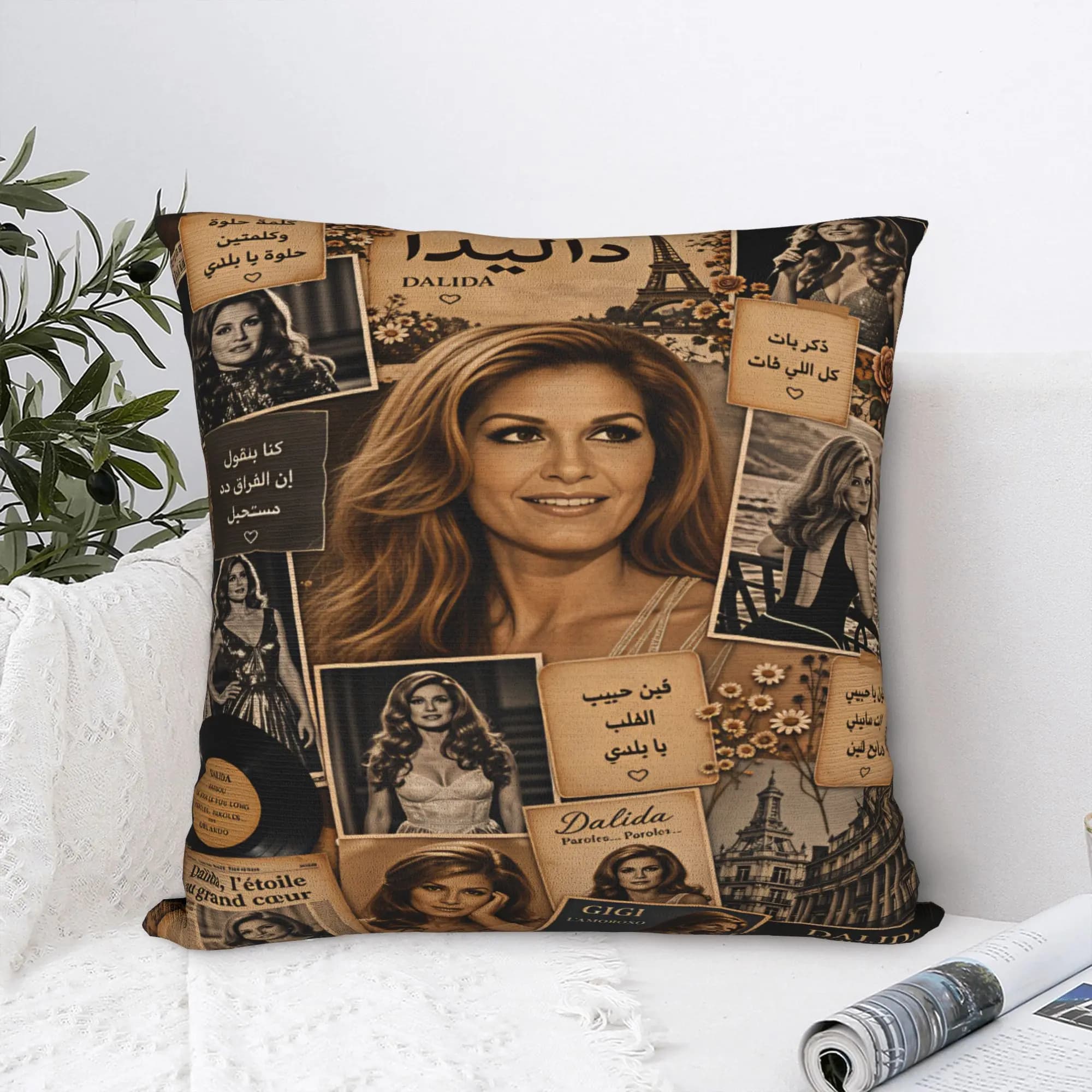 Dalida Pillow Case Print Pillow Cover For Sofa Couch Bed Living Room Morden Pillowcases