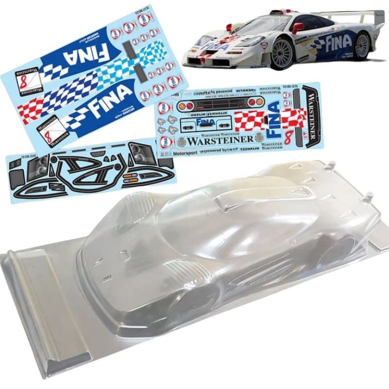 Carrozzeria trasparente RC in scala 1/10 TC105 (larghezza 190 mm) per auto da strada (interasse 257 mm) Tamiya tt02 Chassis Kyosho 3Racing Yokomo