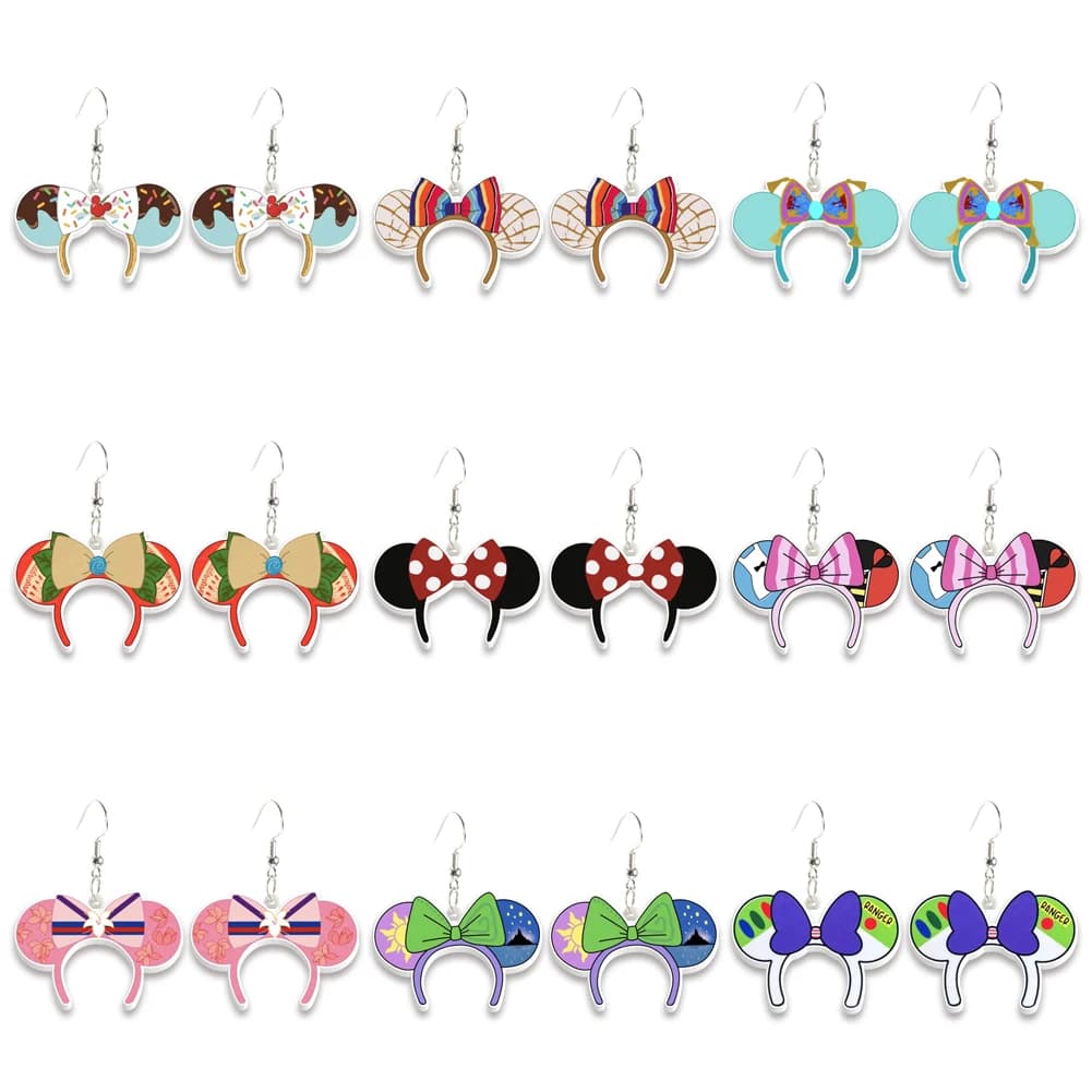 Disney Topolino Minnie Orecchie Fascia Orecchini pendenti Design Orecchini pendenti Acrilico Ragazze Accessori Disneyland