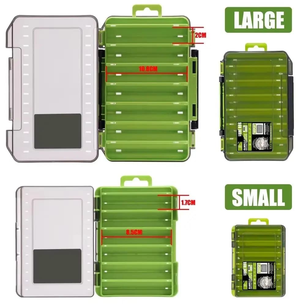 Plastic Fishing Equipment Box Double Face Fishing Tool Case for bait hook 12 compartments Fishing accessories