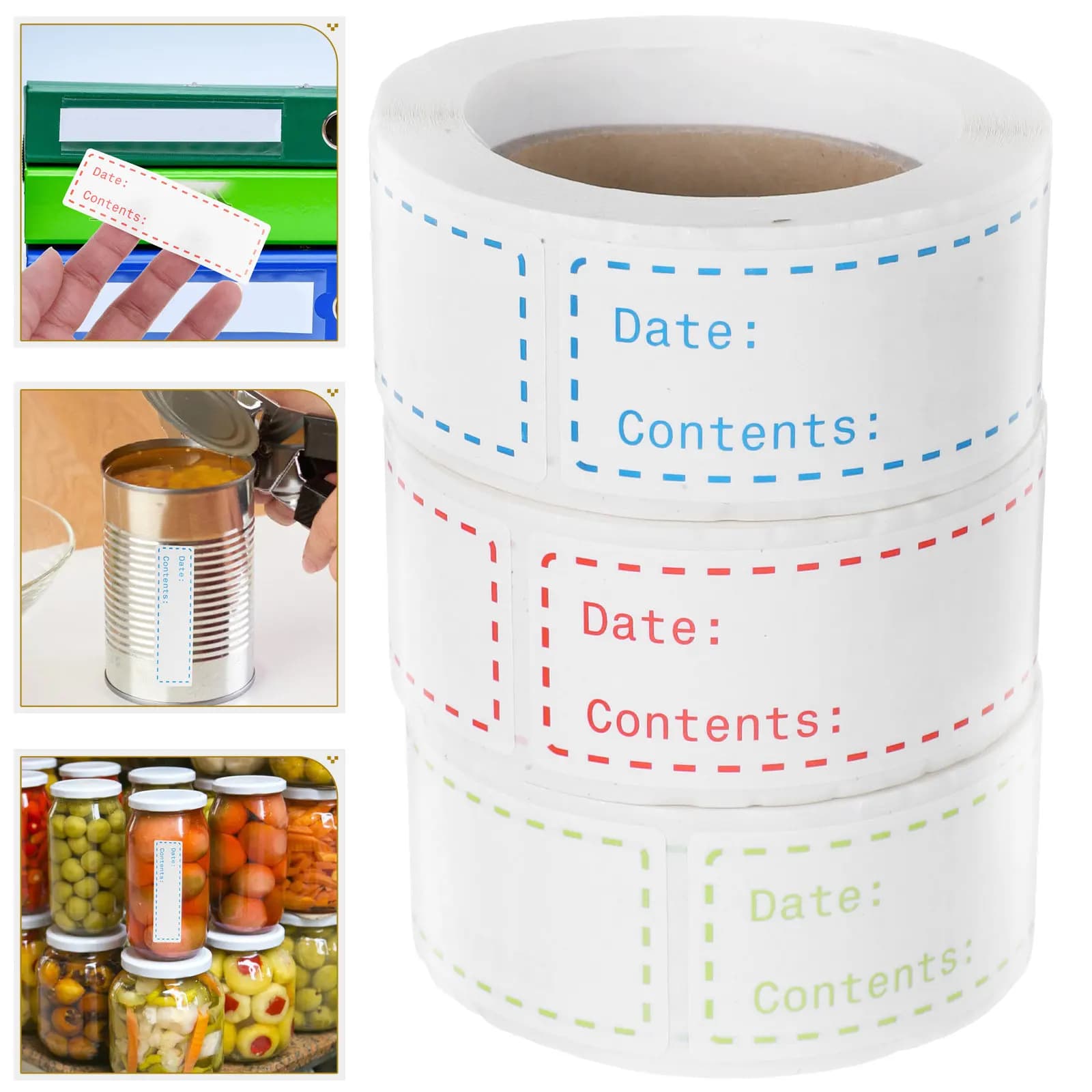 3 Rolls Removable Food Storage Labels for Kitchen Freezer Fridge Containers Smooth Writing Surface Oil Based Pens Date Marking