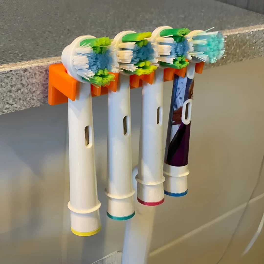 Support for electric toothbrush suitable for Oral-B, space saving organizer to hang in the bathroom mirror.