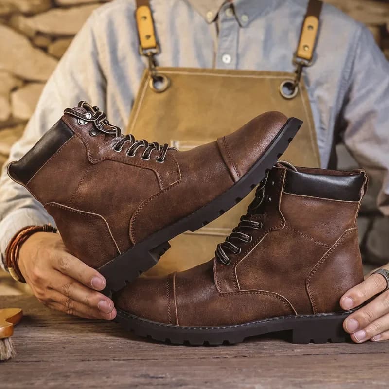 Autunno Inverno Uomo Stivali Comfort Scarpe alte da uomo Scarpe con plateau da uomo antiscivolo resistenti all'usura Stivali Chelsea Botas Para Hombre