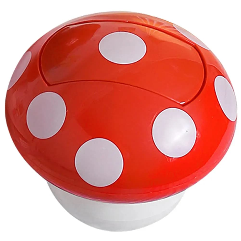 Cestino per Rifiuti a Forma di Fungo, Piccolo Contenitore da Scrivania, Mini Bidone da Tavolo con Coperchio, Cestino Decorativo per Casa e Ufficio