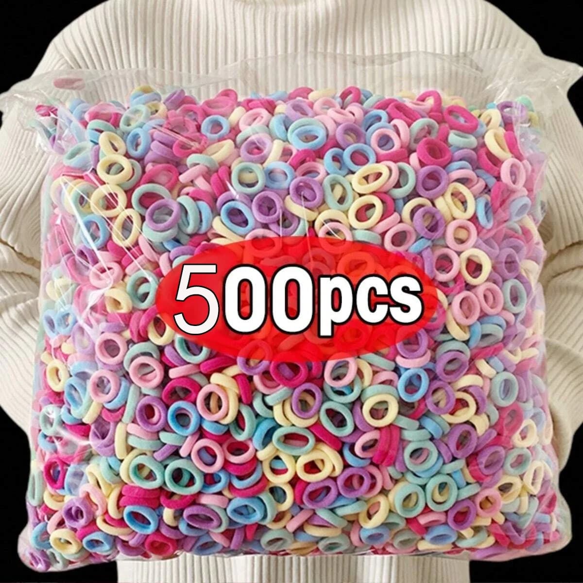 100/300/500 pieces Girls Colorful Elastic Waxes for Hair Ribbon Tenor Hair Tie Elastics Scrunchie Hair Accessories Facades for Girls