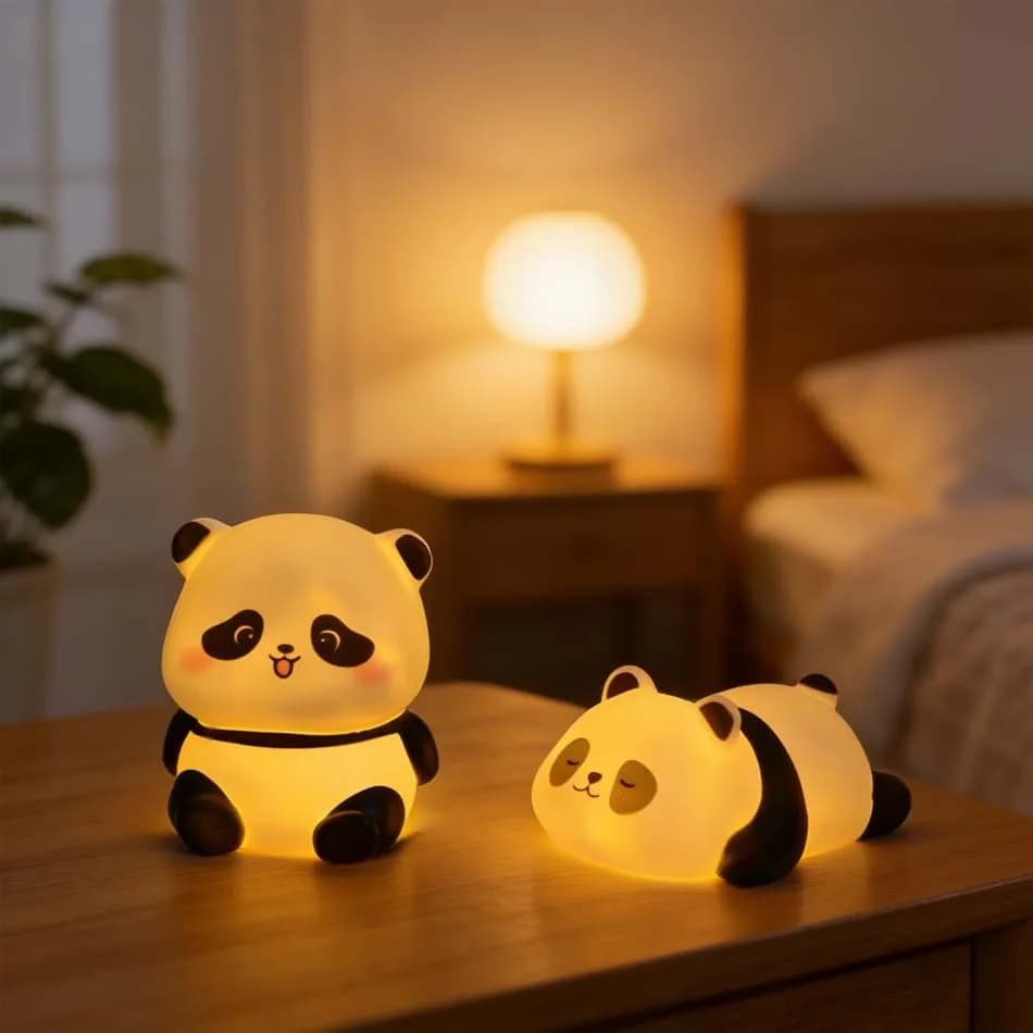 Nuova Popolare Lampada Notturna a Forma di Panda 2026, Luce d'Atmosfera, Decorazione da Comodino, Regalo di Natale, Regalo di Compleanno per Bambini