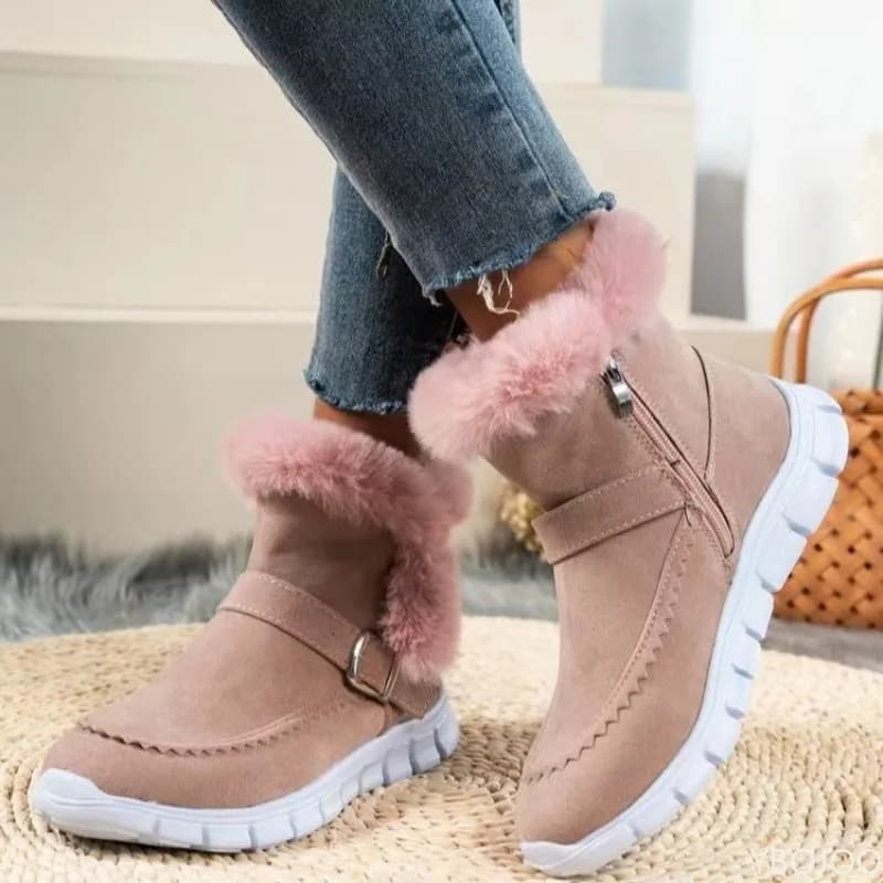 Fashion High Quality Warm Women's High Top Boots Winter Plush Thick Sole Casual Comfort Faux Fur Women's Ankle Shoes Botas Mujer