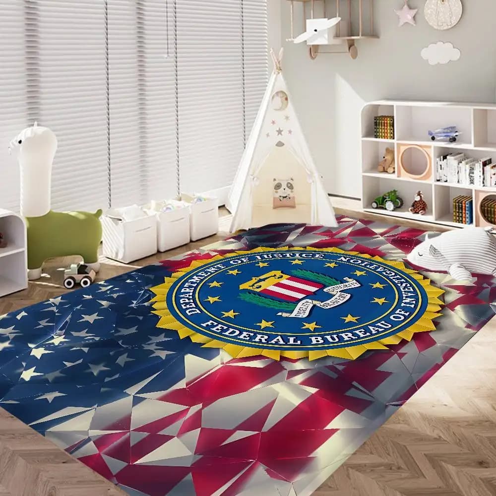 F-FBI LOGO Bathroom Mat INS Style Soft Bedroom Floor House Laundry Room Mat Anti-skid Welcome Doormat