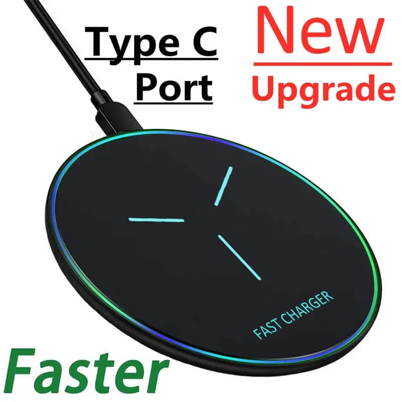 LED Wireless Charger Pad Desktop Cellulare Dock di ricarica per iPhone 17 16 15 14 13 12 Pro Max Samsung Xiaomi Stazione di ricarica rapida