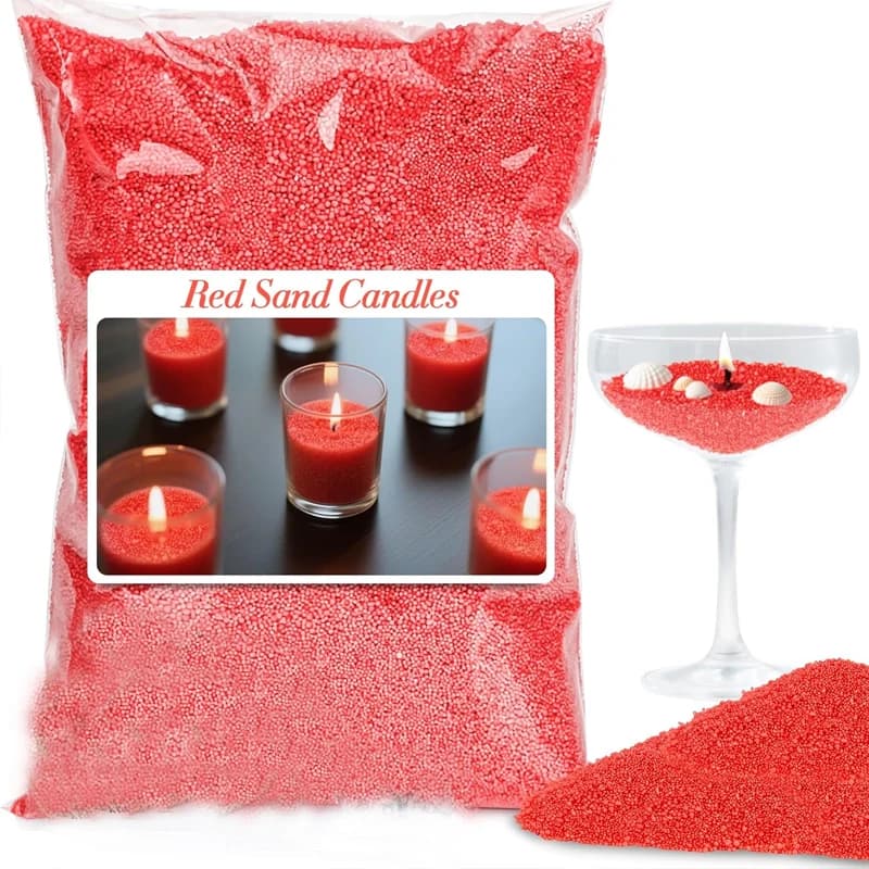 100G Green White Red Sand Pearled Candles and 10pcs Wicks - Candle Making Kits for Weddings, Dating, Party, Wedding