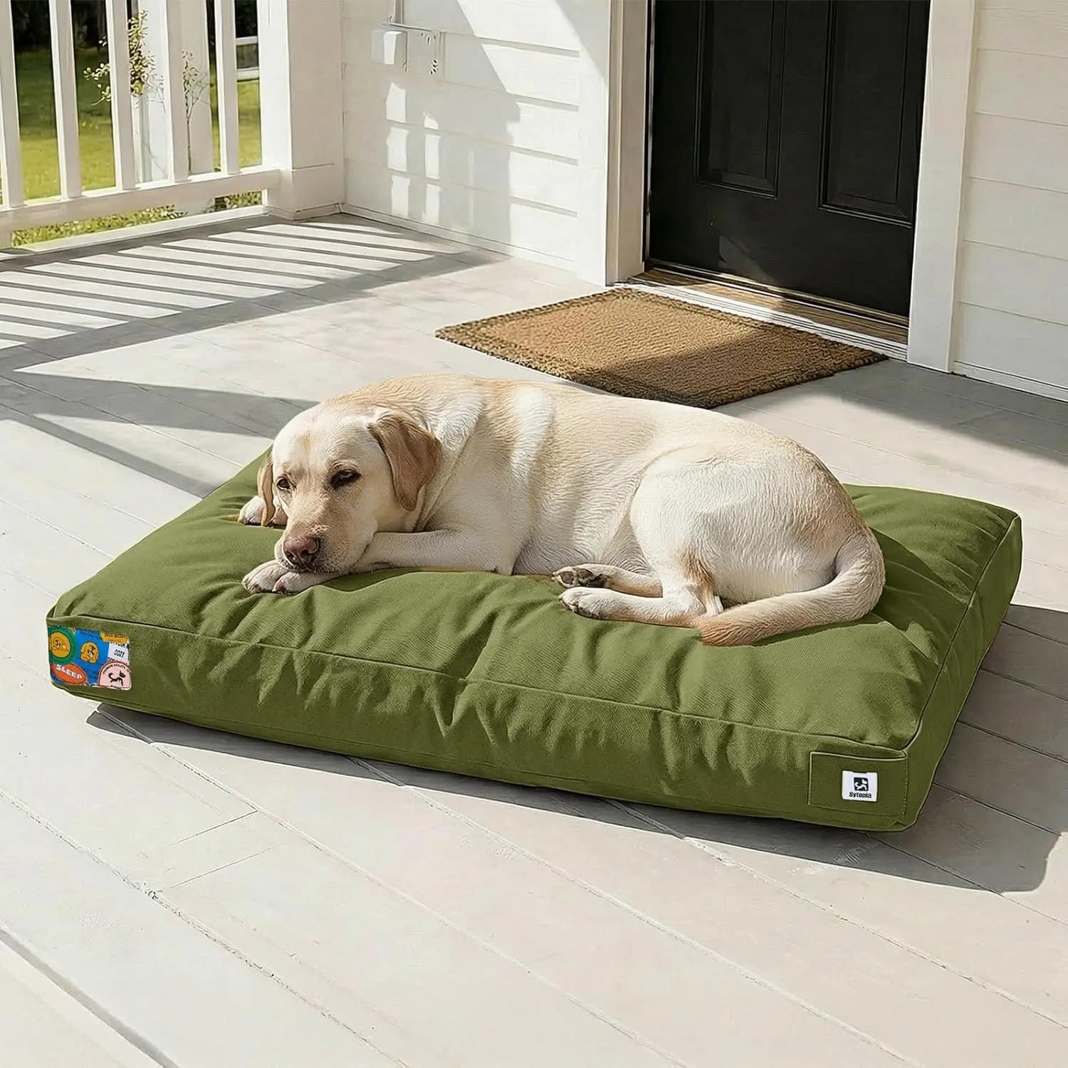 Cuccia per Cani da Esterno Impermeabile da 42 Pollici per Cani di Taglia Extra Large, con Rivestimento Rimovibile Lavabile in Lavatrice, Verde