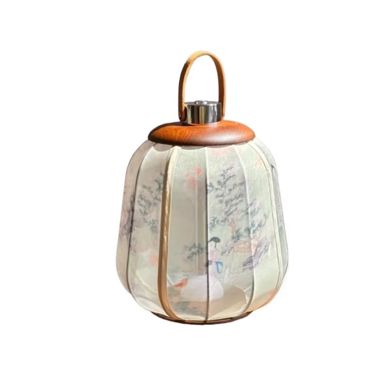 Lampada da scrivania con ricarica wireless Lanterna portatile in legno massello Lampada palazzo Luce d'atmosfera studio