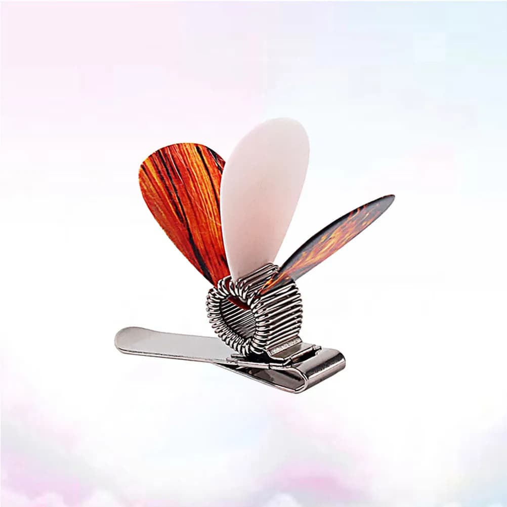 Set di 3 Portaplettro in Metallo per Chitarra Acustica ed Elettrica, Clip a Molla per Cambio Rapido del Plettro, Finitura Lucida