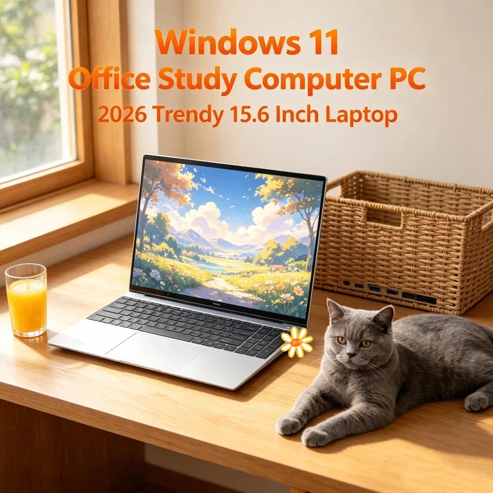 Laptop Ultra-chiaro da 15.6" con Schermo IPS FHD 120Hz, N95 7500mAh, 32GB/2TB SSD, Tastiera Retroilluminata, Sblocco con Impronta Digitale