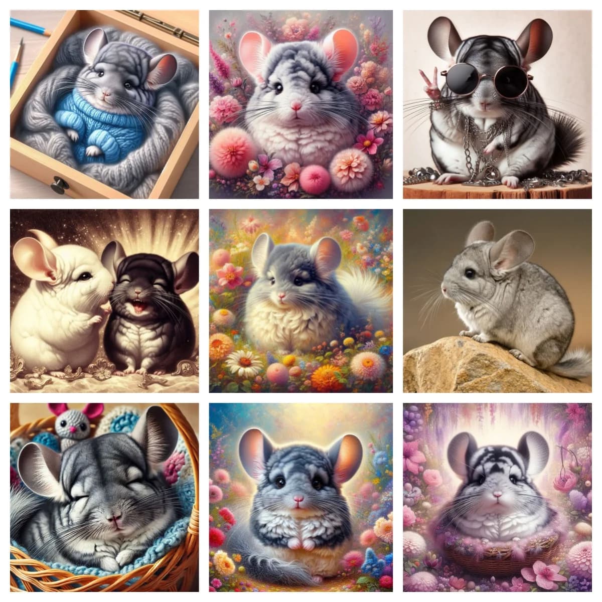 Cute Chinchilla AB 5D Diamond Painting Funny Pet Rat Animal Mosaic Portrait DIY Diamond Embroidery Home Decor Kids Craft