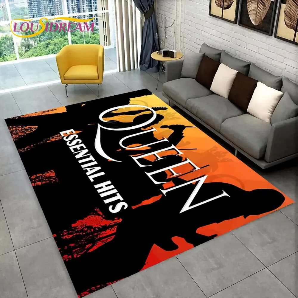 Freddie Mercury Queen-Rock-Band Area Rug,Carpet Rug for Living Room Bedroom Sofa Doormat Decoration, Kid Play Non-slip Floor Mat