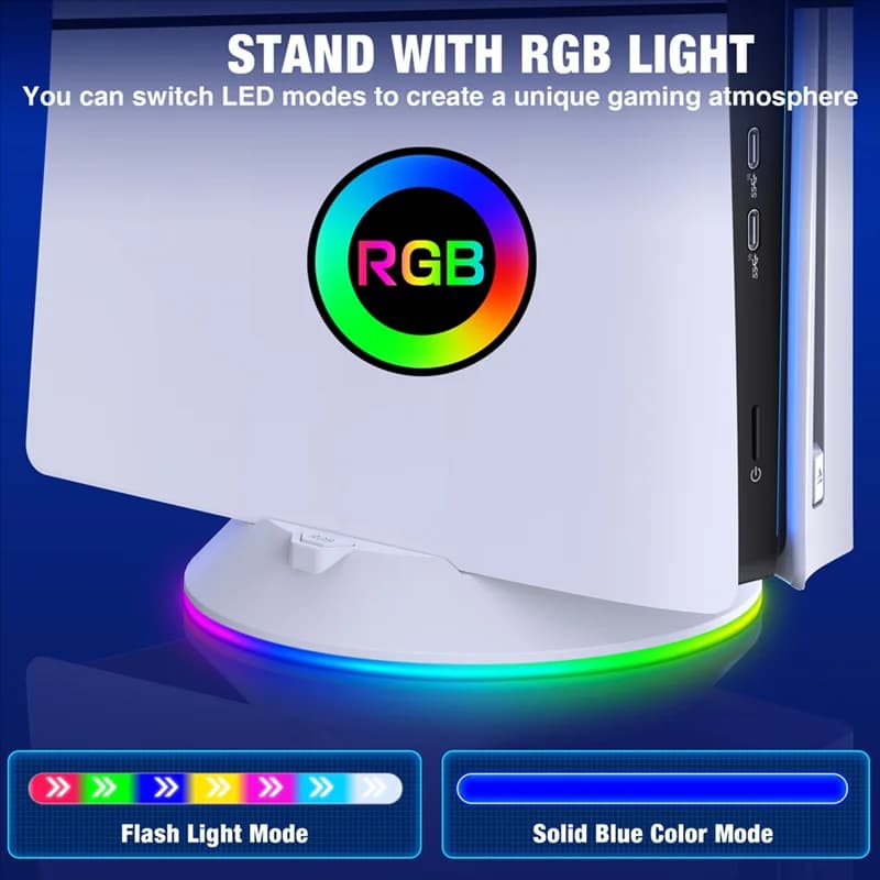 Supporto verticale con luce RGB per console PS5 Slim / PS5 Pro Staffa base antiscivolo Staffa di supporto Accessori da gioco