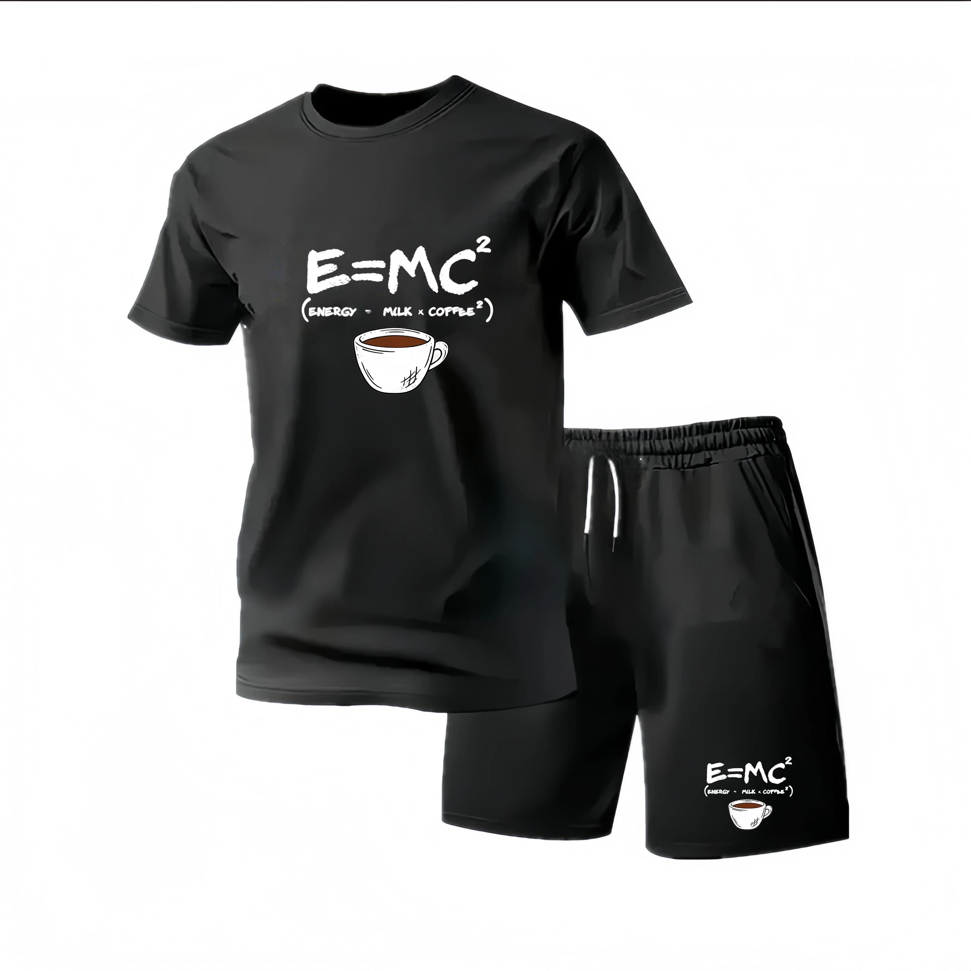 New Summer Sportswear Men's Suit Fashion Two-Piece Sports Fitness Running Casual Quick Drying Short Sleeved Shorts Set Men