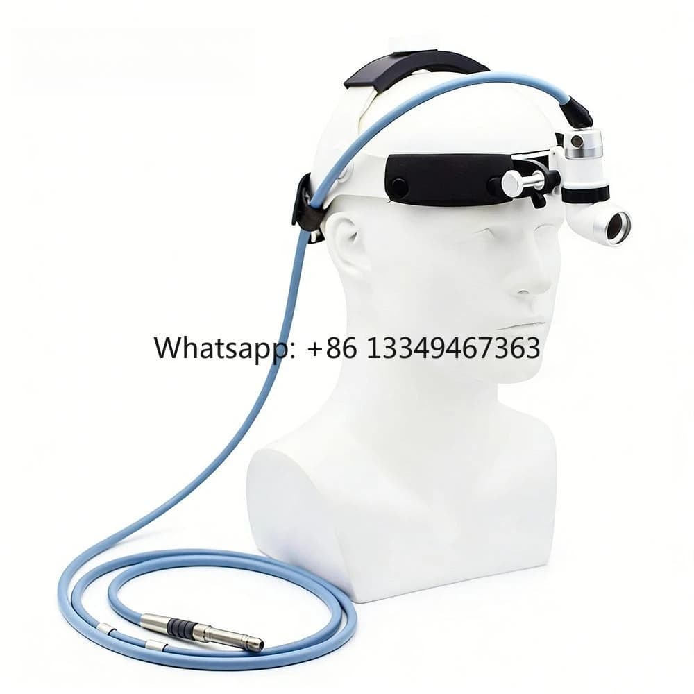 LED Optical Fiber Headlight Surgical Head Lamp with 2m Wolf Light Guide Cable for Veterinary ENT Examination