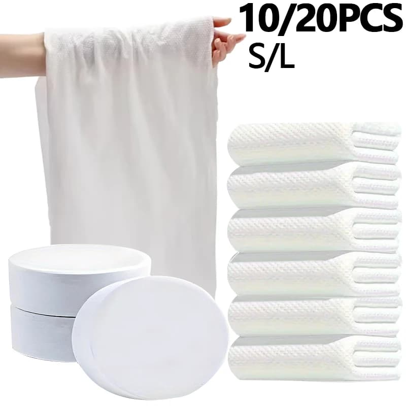 10/20PCS Asciugamano compresso usa e getta Viaggio all'aperto Hotel Asciugamano compresso portatile Doccia Assorbimento d'acqua