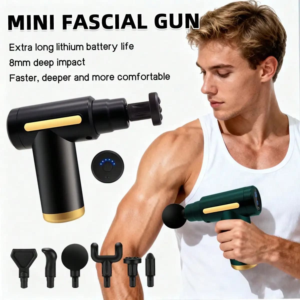 1PC 720 LCD Model - Fascia Gun - 6-Head Portable Mini Muscle Relaxation Electric Massager, A Small Mini Massage Gun For Women. The 720 Fascia Gun Is Suitable For Relaxation Massage On Body Parts Such As The Cervical Vertebrae, Waist, Arms, And Legs