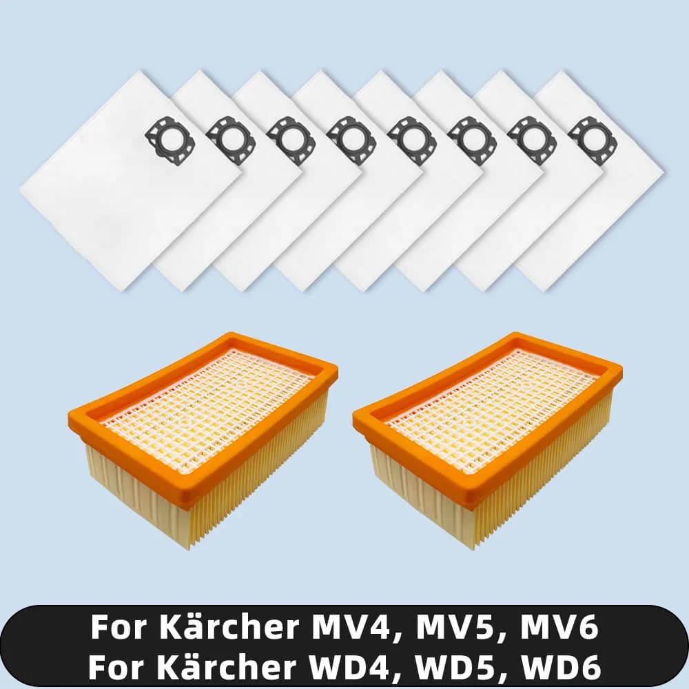 Sacchetto della polvere del filtro Hepa compatibile per Karcher WD4 WD5 WD6 WD5P WD6P Premium MV4 MV5 MV6 accessori per parti di ricambio