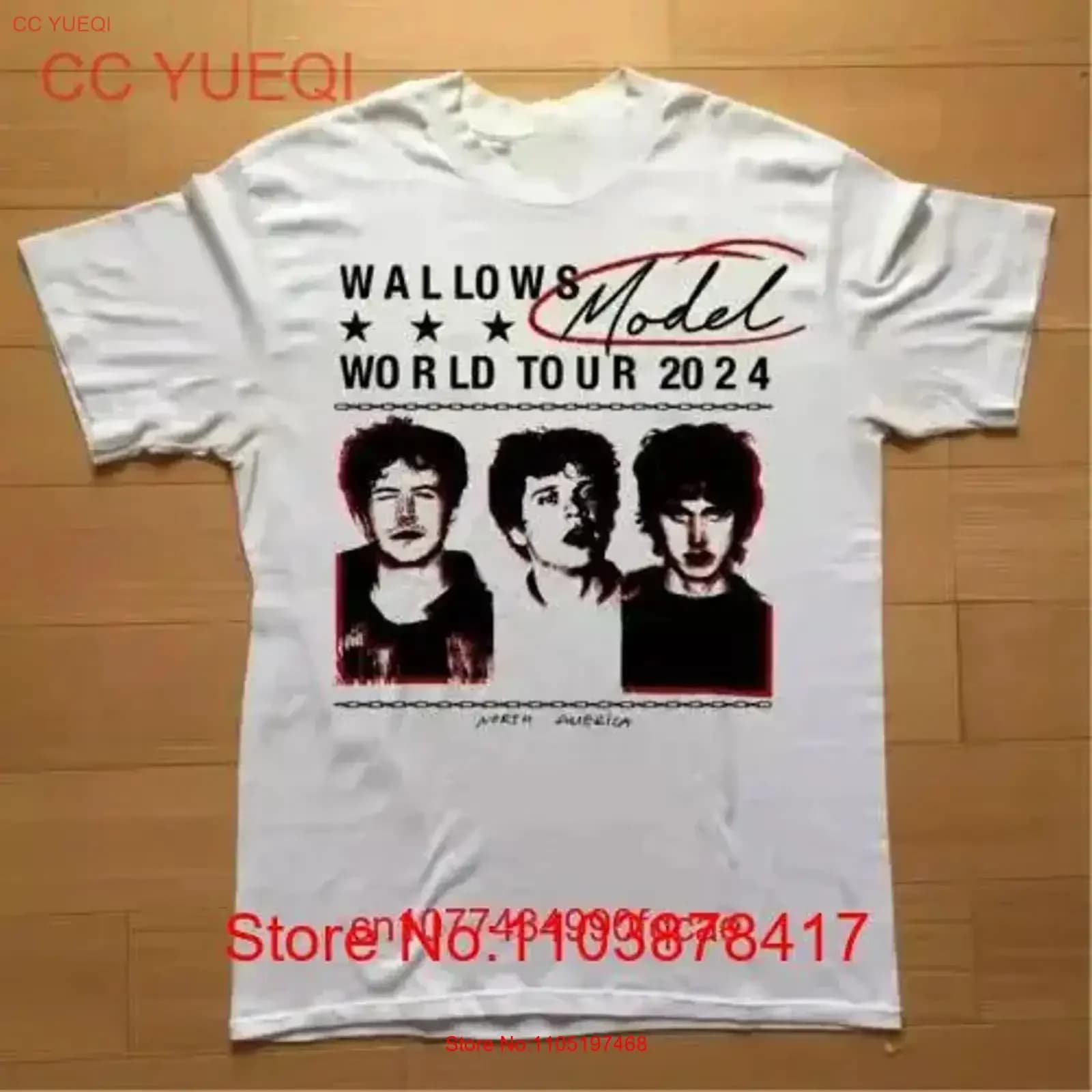 Wallows Modello World Tour 2024 Poster T Shirt Tutte le taglie dalla S alla 5XL CS356 vintage lavato Versatile moda homme