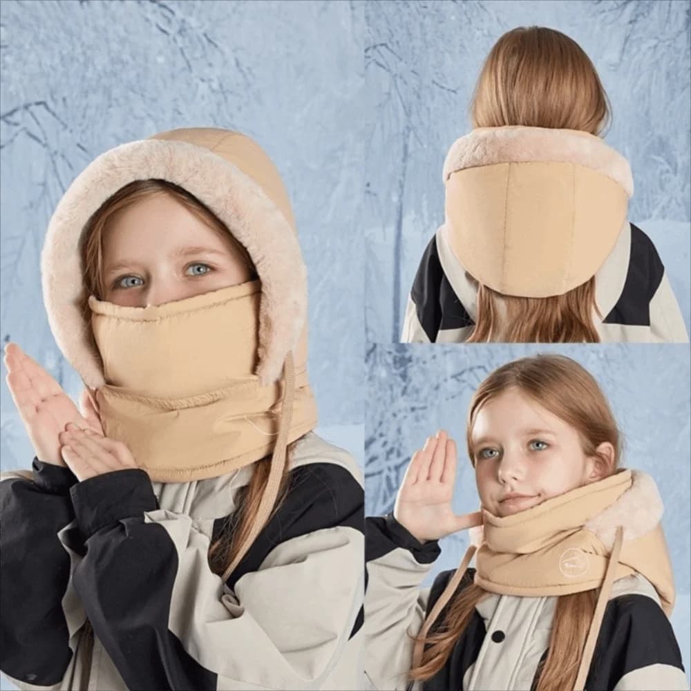 Keep Warm 3-in-1 Winter Cycling Hat Cold Resistant Fleece Lining Warm Scarf Face Mask Neck Protection Windproof Lei Feng Hat