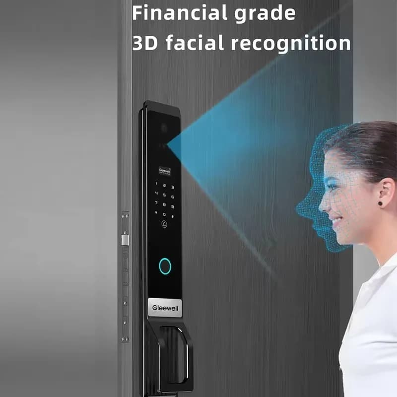 Serratura Intelligente Biometrica Automatica con Riconoscimento Facciale e Impronte Digitali, Controllo WiFi Tramite App Tuya, Senza Chiave