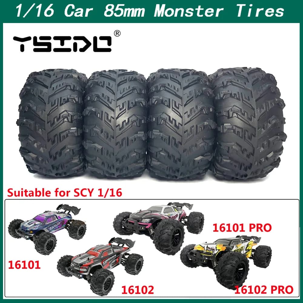 4 Pz/lotto 12 millimetri Esagonale Monster Truck Ruota Pneumatici per SCY 16101 Pro 16102 Pro 1:16 14210 1:14 MJX Off Road Pneumatici RC Auto Parti di Aggiornamento