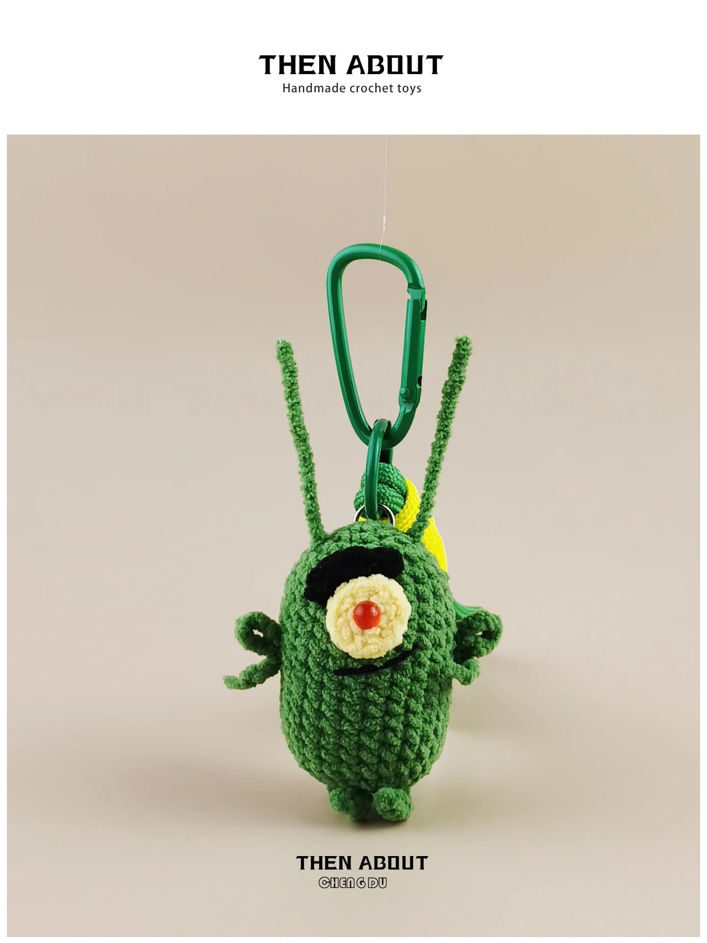 Funny Green Doll Bag Charm Keychain Backpack School Bag Pendant Gift Creative Novelty Item for Fashion Accessories