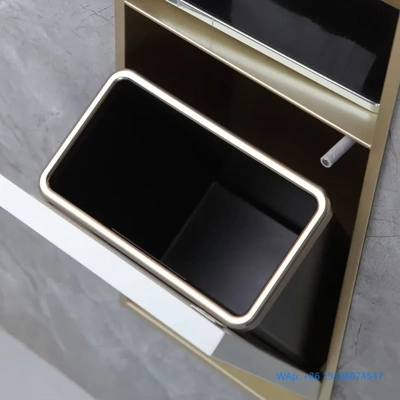 SUS304 Recessed Trash Can Tissue Box Bathroom Storage Niche with Toilet Accessories Rubbish Bin Paper Roll Holder