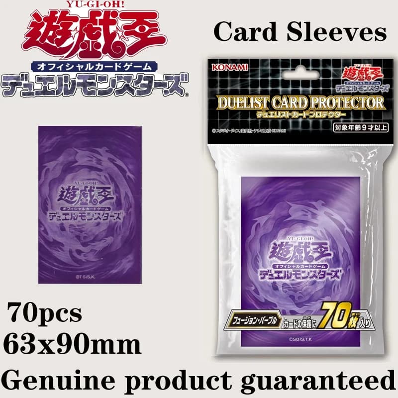 Hot 70 pezzi Yugioh Fusion Buste per carte 63x90mm, Protezioni per carte anime viola, Maniche protettive Collezione anime Regalo per bambini