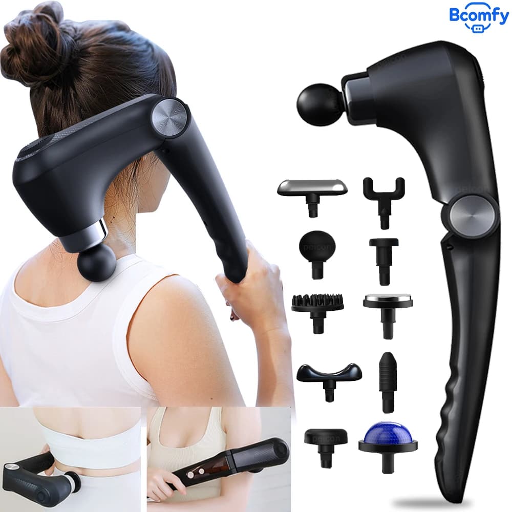 Electric Massage Gun with Exterior Grip, Portable Body Massage, Hand Hammer for Back Muscle Relaxation