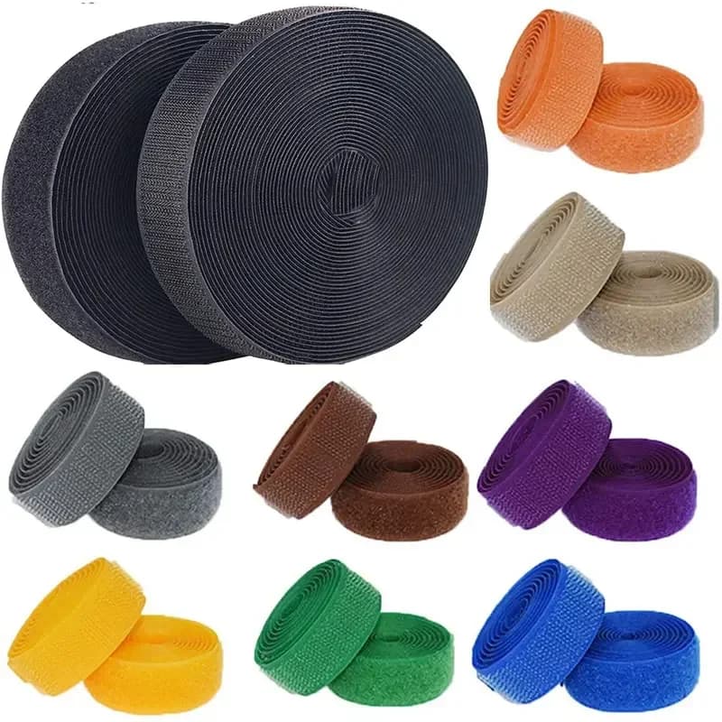 16 colori 2 metri da cucire su nastro con gancio e anello di fissaggio nastro in tessuto di nylon non adesivo per elementi di fissaggio per cucito artigianale fai da te